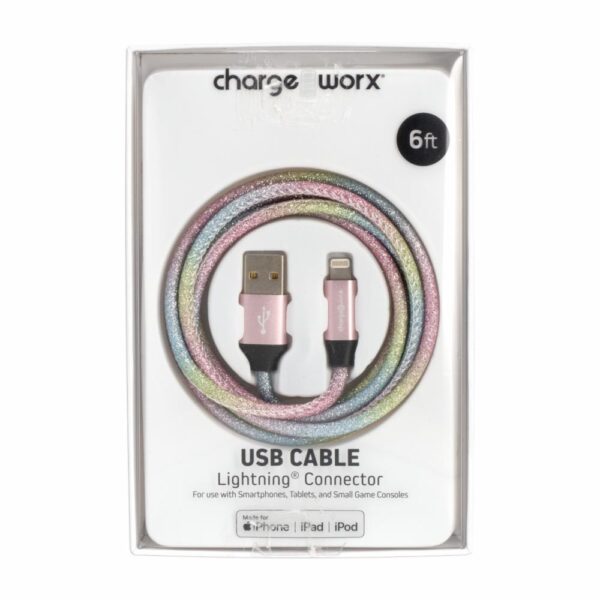 Cable Lightning Azul Claro CHARGE WORXS 6 Pies