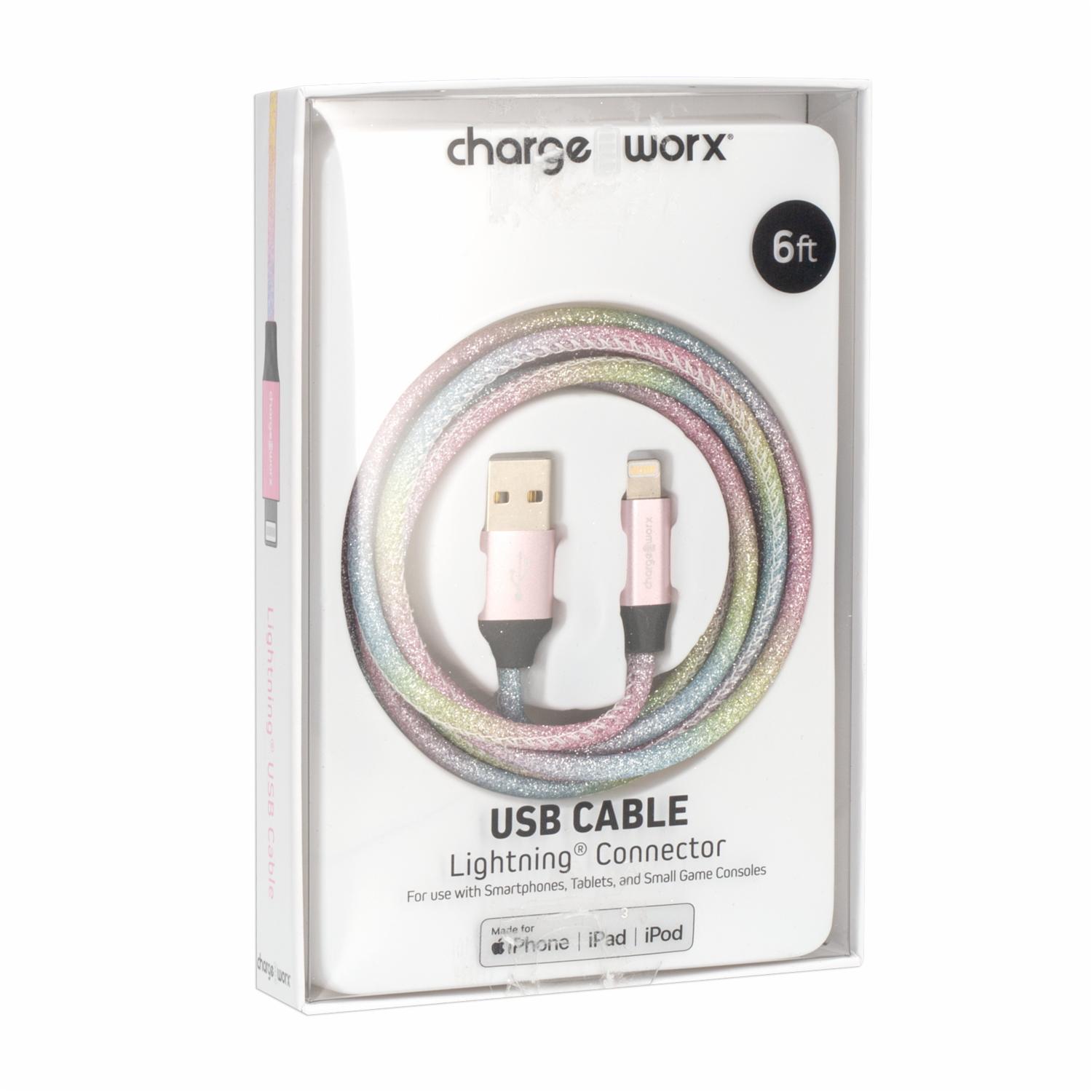 Cable Lightning Azul Claro CHARGE WORX 6 Pies - Imagen 3