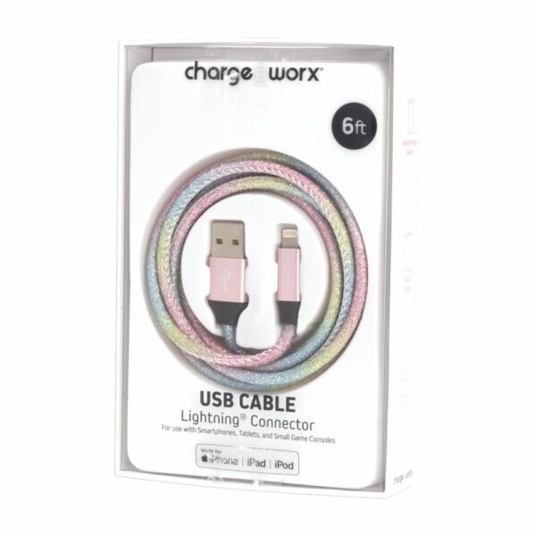 Cable Lightning Azul Claro CHARGE WORXS 6 Pies - Imagen 4