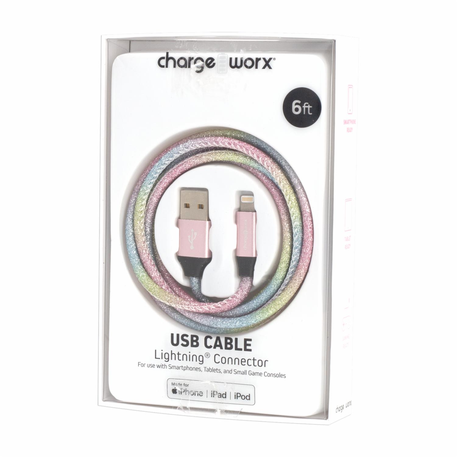Cable Lightning Azul Claro CHARGE WORX 6 Pies - Imagen 4