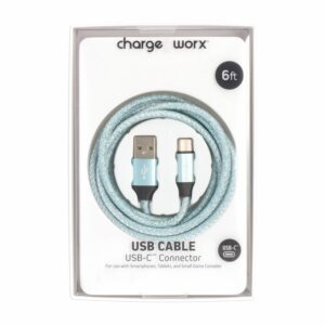 Cable Usb-c Azul Claro CHARGE WORX 6 Pies