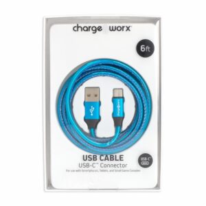 Cable Usb-c Azul CHARGE WORX 6 Pies