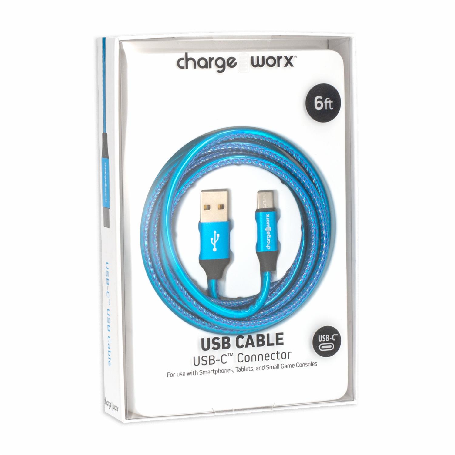 Cable Usb-c Azul CHARGE WORX 6 Pies - Imagen 3