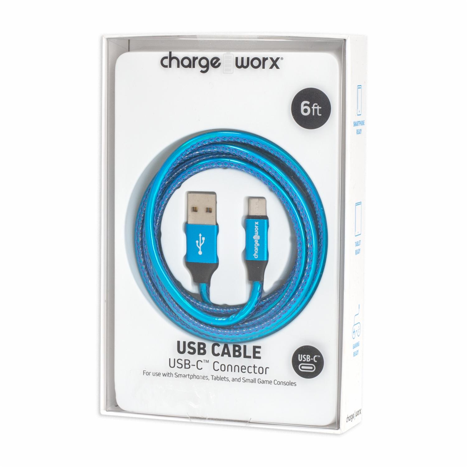 Cable Usb-c Azul CHARGE WORX 6 Pies - Imagen 4