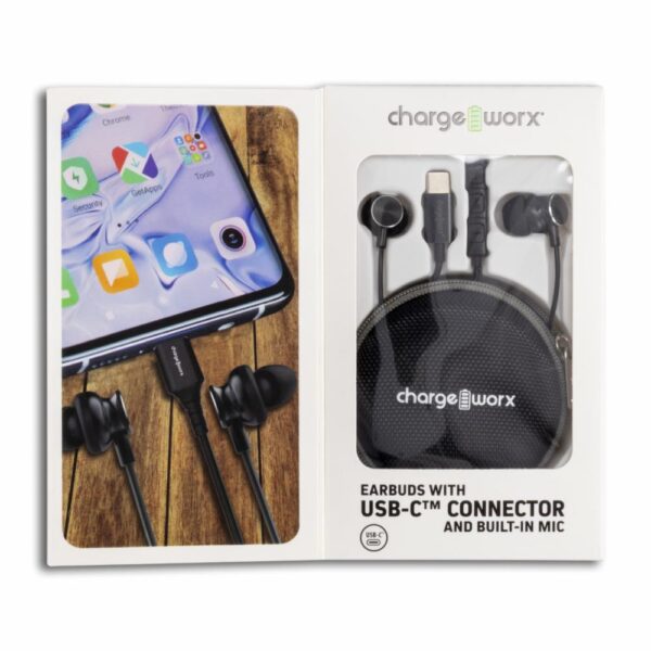 Audífonos USB-C CX9037BK CHARGE WORX Con Cable - Imagen 2