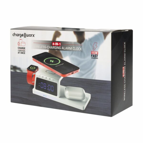 Reloj Despertador De Carga Inalámbrica CHA-CX5278WH CHARGE WORX 15 W - Imagen 2