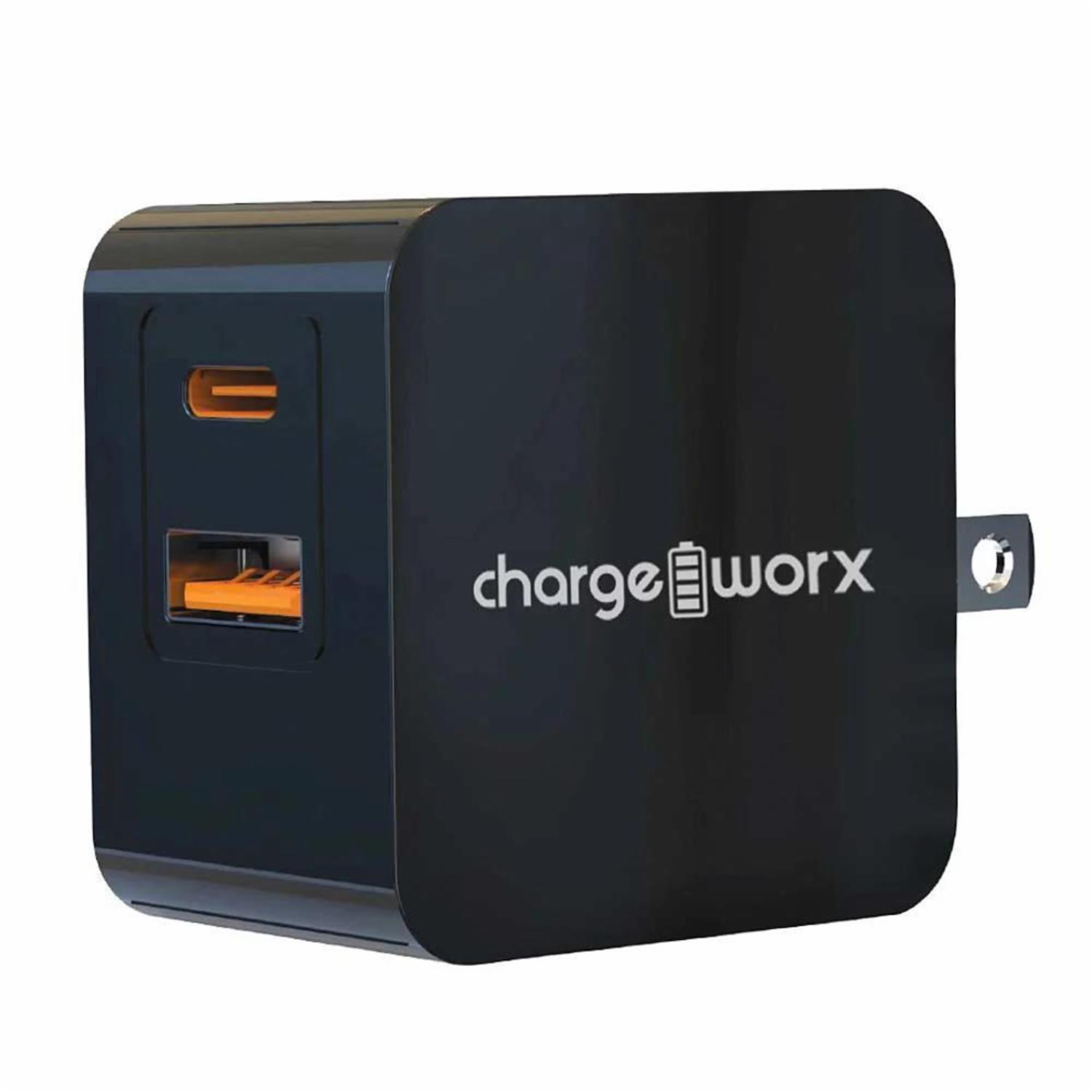 Cargador De Pared Doble Puerto CHARGE WORX USB-C – USB