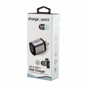 Cargador De Pared CHARGE WORXS USB-A Y USB-C