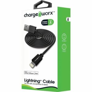 Cable Lightning Negro CHARGE WORXS 3 Ft