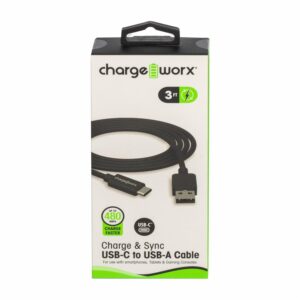 Cable Usb-c A Usb-a Negro CHARGE WORXS 1 Metro