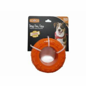Juguete Para Mascota Diseño Llanta Naranja 4DOGS Unidad