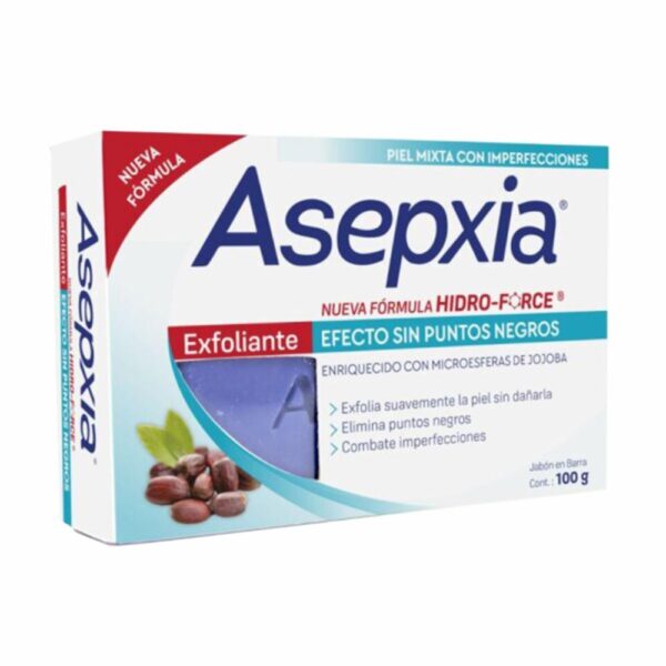 Jabón Facial Exfoliante Efecto Sin Puntos Negros ASEPXIA 100 G