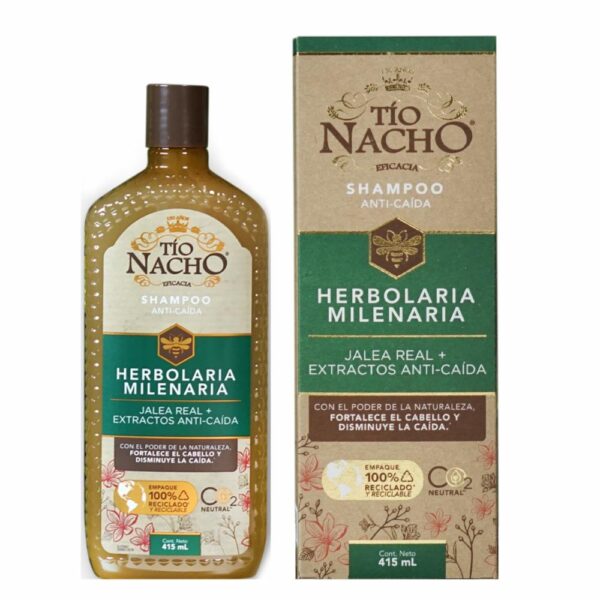 Shampoo Para Cabello Para Fortalecimiento Capilar Con Herbolaria Milenaria TÍO NACHO 415 Ml