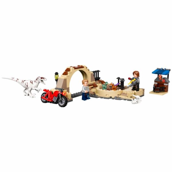 Bloques De Armar Persecución En Moto Del Dinosaurio Atrociraptor LEGO JURASSIC WORLD 169 Piezas - Imagen 2