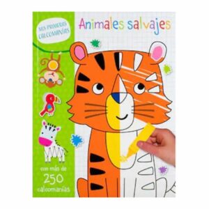 Libro Animales Salvajes Mis Primeras Calcomanías SILVER DOLPHIN 16 Páginas