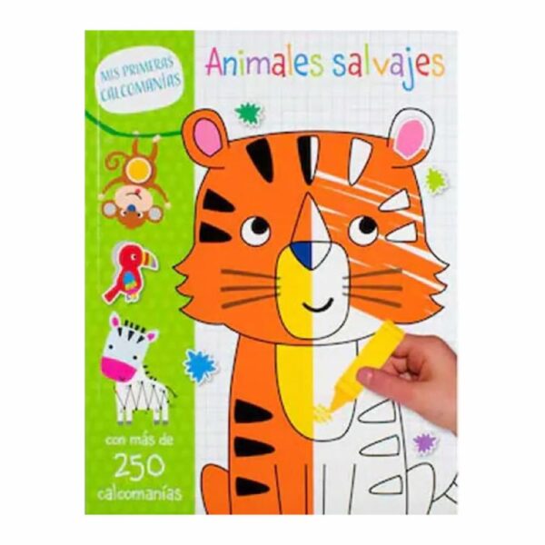 Libro Animales Salvajes Mis Primeras Calcomanías SILVER DOLPHIN 16 Páginas