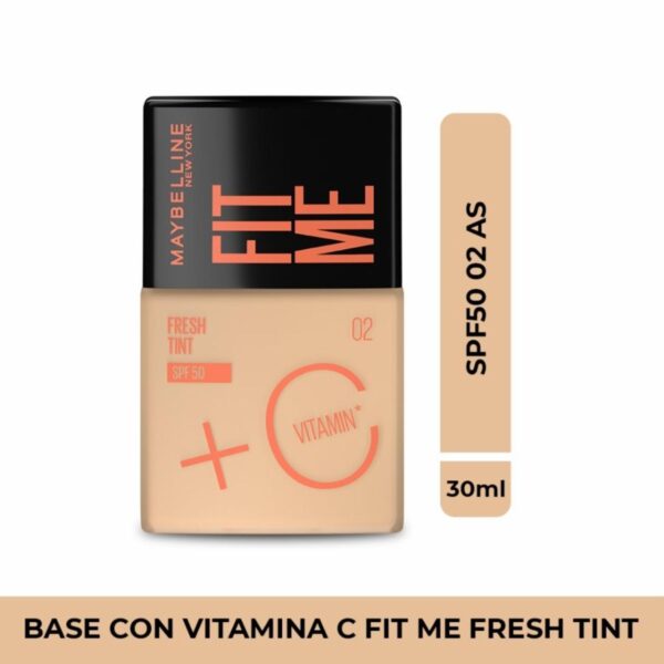 Base De Maquillaje Líquida Fit Me Fresh Tint Con Vitamina C Fps 50 Tono 02 As MAYBELLINE NEW YORK