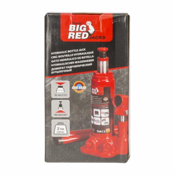 Gata Hidráulica Tipo Botella Para Vehículo BIG RED 2 Toneladas - Imagen 2