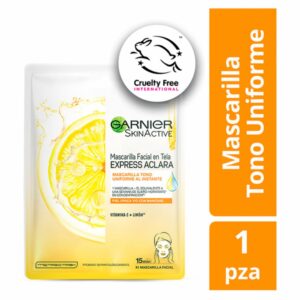 Mascarilla Facial En Tela Tono Uniforme De Vitamina C + Limón GARNIER L´ORÉAL 1 Pza 28 G
