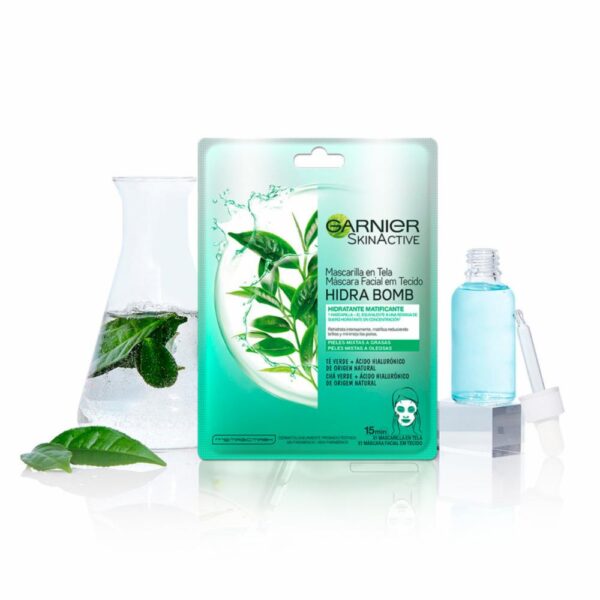Mascarilla Facial En Tela Hidra Bomb Calmante Matificante GARNIER L´ORÉAL 1 Pza 28 G - Imagen 3