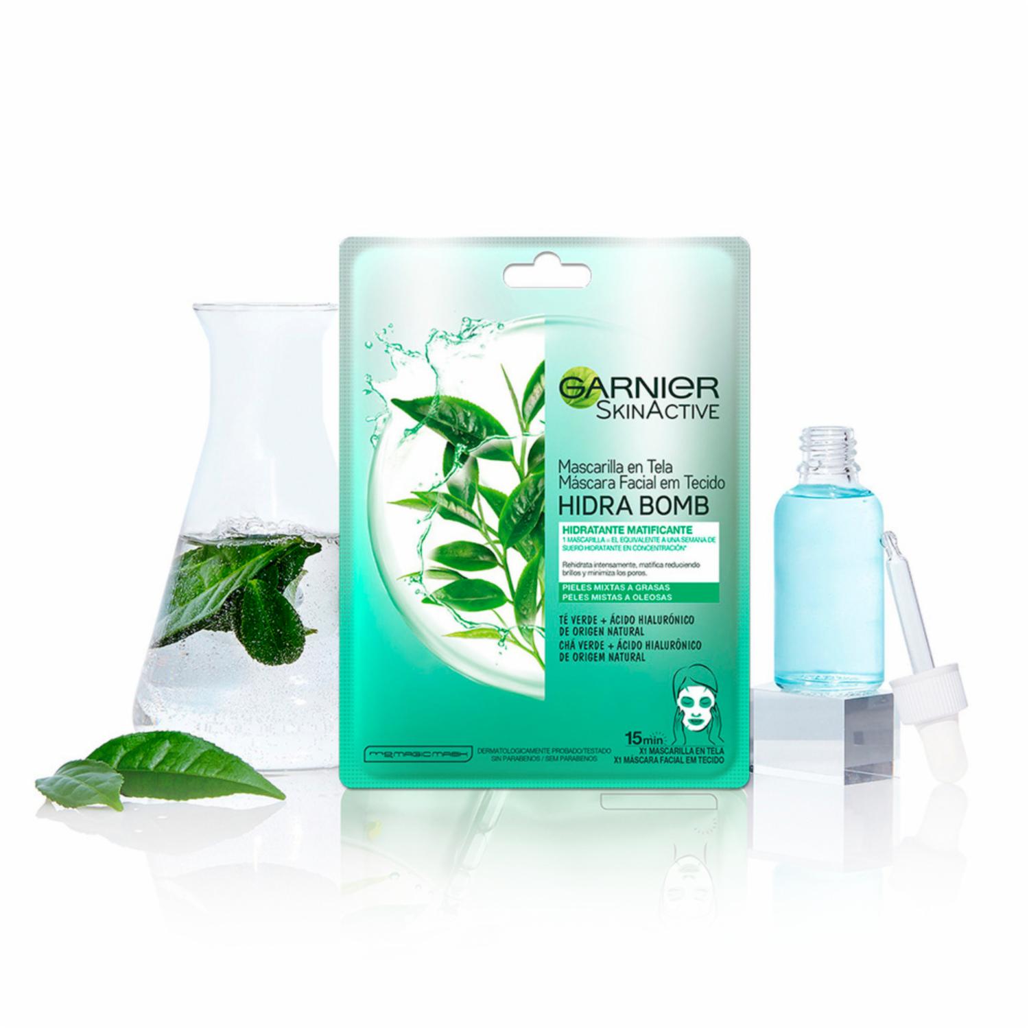 Mascarilla Facial En Tela Hidra Bomb Calmante Matificante GARNIER SKIN ACTIVE 1 Pza 28 G - Imagen 3