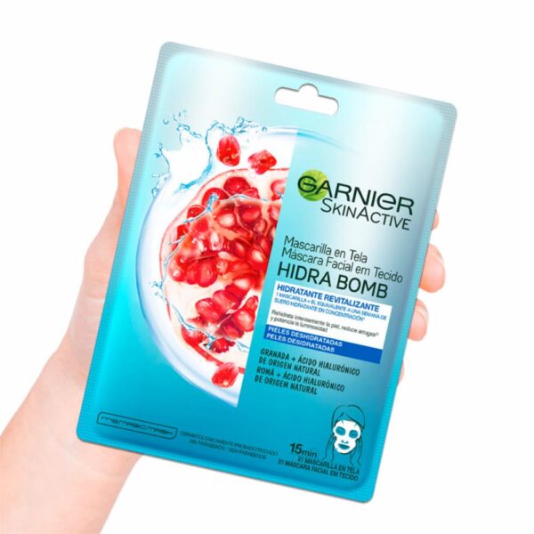 Mascarilla Facial En Tela Hidra Bomb Hidratante Revitalizante GARNIER L´ORÉAL 1 Pza 28 G - Imagen 5