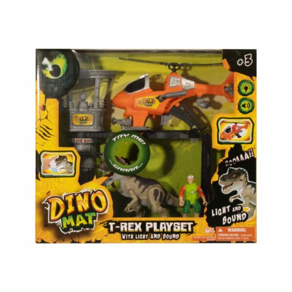 Dinosaurio Con Helicóptero HAPPY LINE Incluye Figura