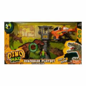 Dinosaurio Con Helicóptero HAPPY LINE Incluye Figura