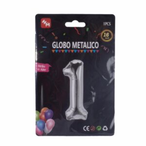 Globo Aluminio Plata N1 16" IMPOR.CUMPLEAÑOS Funda