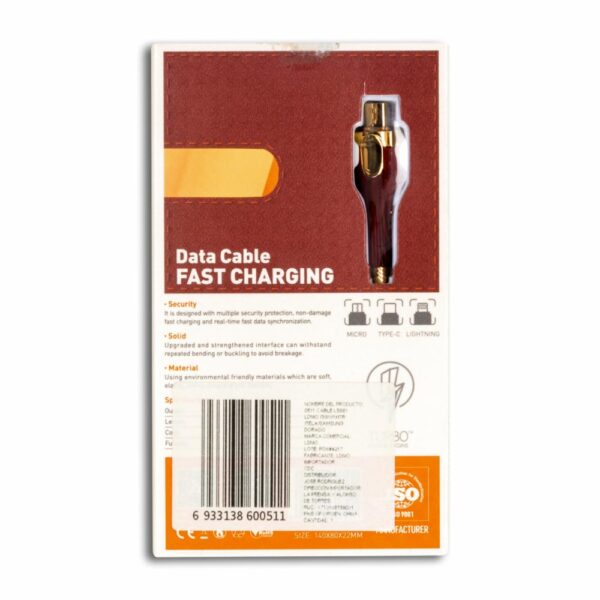 Cable Tela Dorado 30W LDNIO 1 Metro - Imagen 2