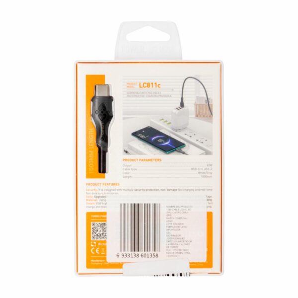 Cable Tipo C A Tipo C Lc811C LDNIO 65 W - Imagen 2