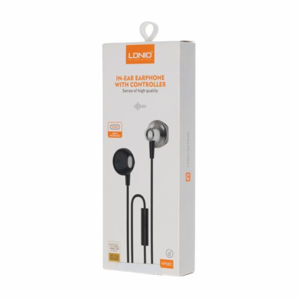 Audífonos In Ear USB-C  Interface HPC8C LDNIO Con Cable - Imagen 4