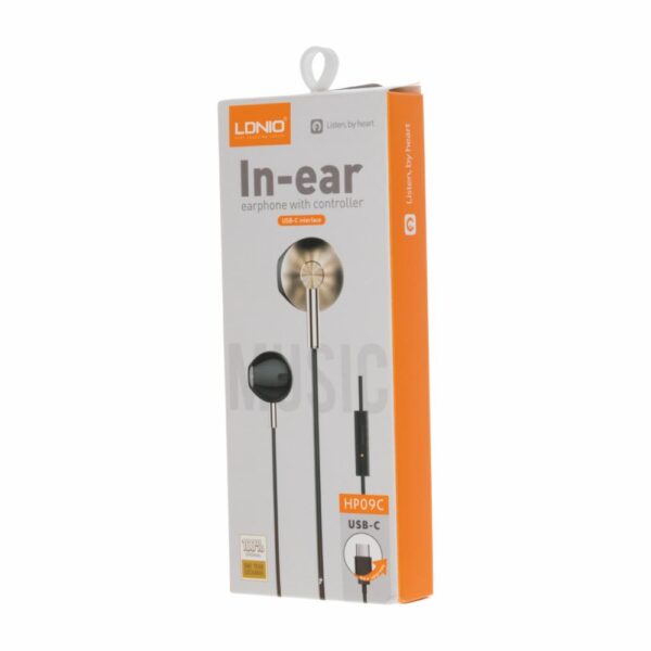 Audífonos In Ear USB-C  Interface HPC9C LDNIO Con Cable - Imagen 3