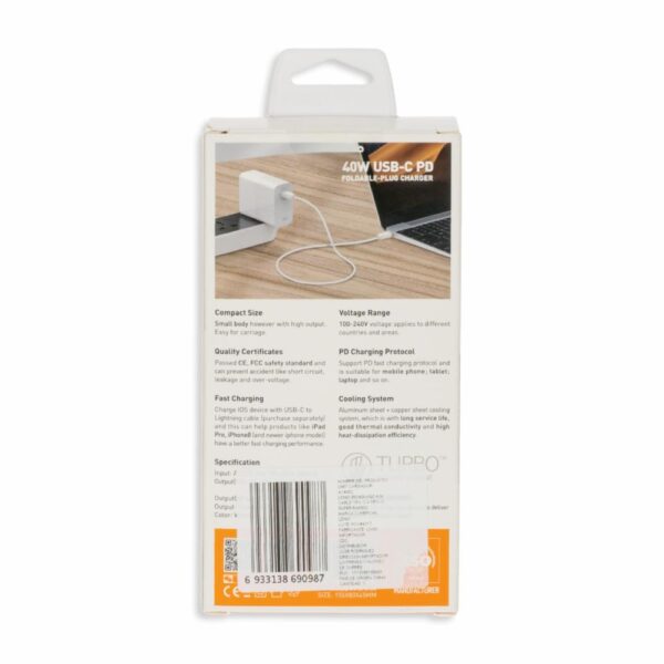 Cargador De Pared Universal Plegable De Carga Rápida USB-C LDNIO PD 40 W - Imagen 5