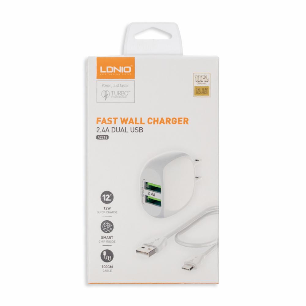 Cargador Carga Rápida 2 Puertos USB A LDNIO 12 W - Imagen 3