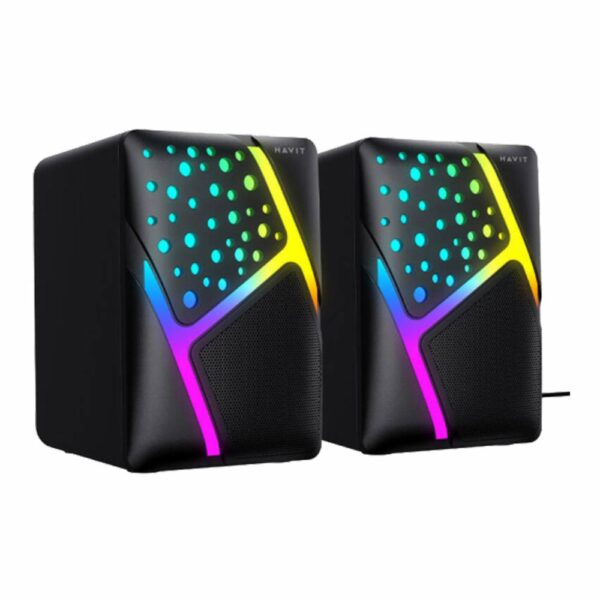 Parlante Para Pc Luces RGB Entrada USB HAVIT Con Cable - Imagen 3