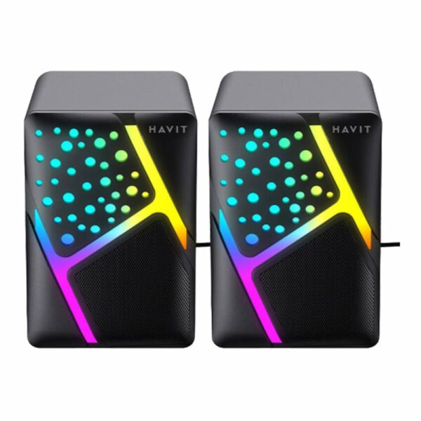 Parlante Para Pc Luces RGB Entrada USB HAVIT Con Cable - Imagen 4