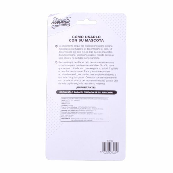 Cepillo Para Mascota Pequeño Impermeable SOLEIL Unidad - Imagen 2