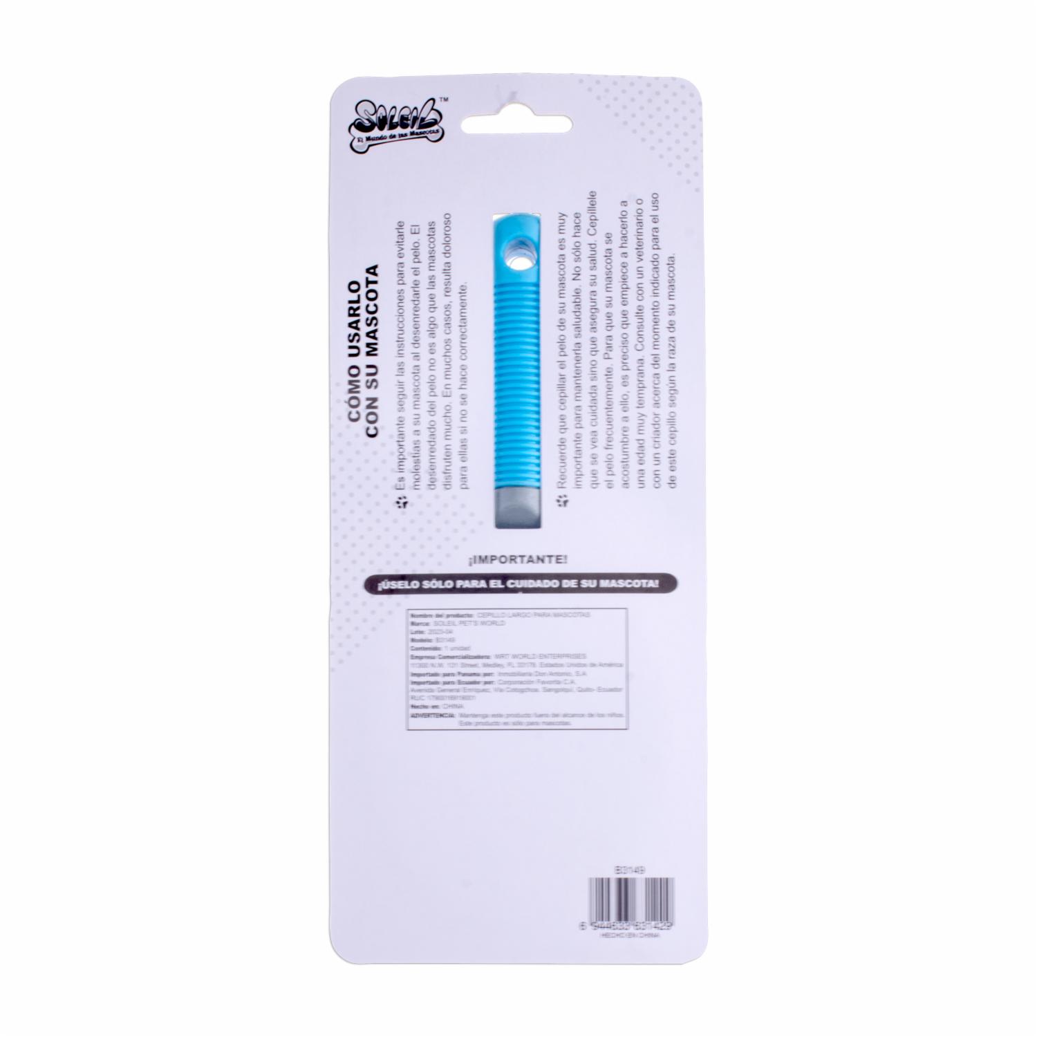 Cepillo Para Mascota Diseño Largo SOLEIL Unidad - Imagen 2