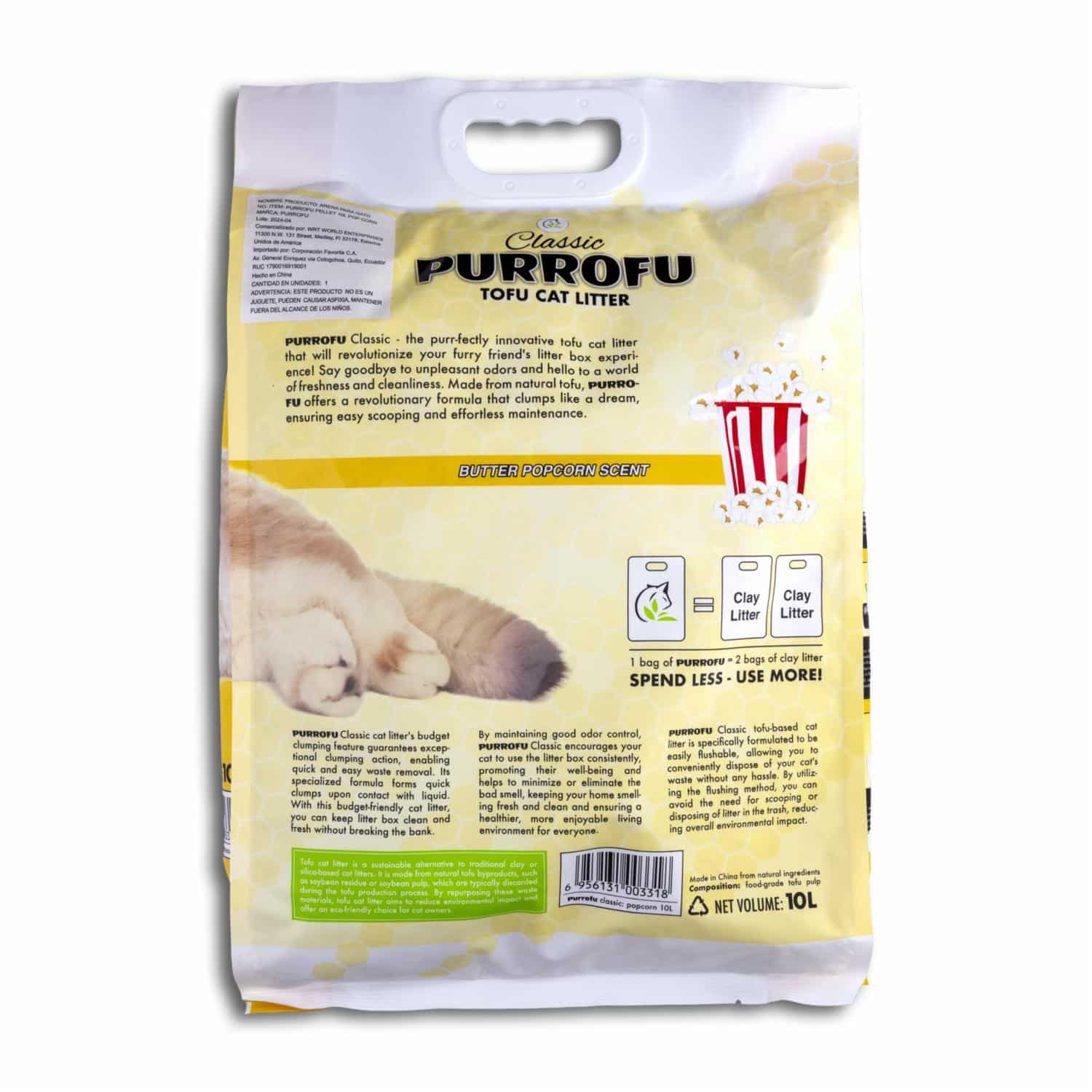 Arena Para Gatos Fragancia A Pop Corn PURROFU Unidad - Imagen 2