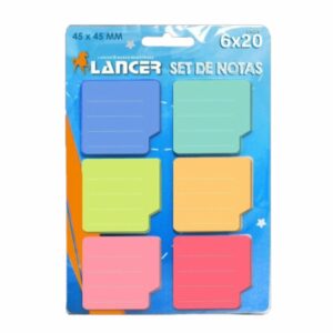 Set Notas De 6 Colores LANCER Unidad