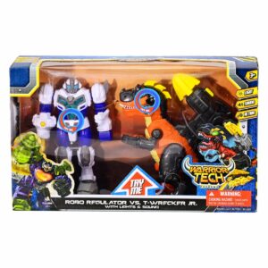Set De Juego Dinosaurio Vs Robot WARRIOR TECH Con Luz Y Sonido