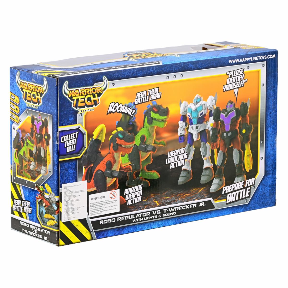 Set De Juego Dinosaurio Vs Robot WARRIOR TECH Con Luz Y Sonido - Imagen 3
