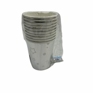 Vaso 7 Oz Plateado Happy Birthday IMPOR.CUMPLEANOS X 10 Uds