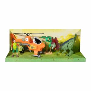 Dilophosaurus Con Helicóptero HAPPY LINE Incluye Figura