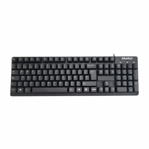 Teclado Negro Con Cable Impermeable MEETION USB - Imagen 2