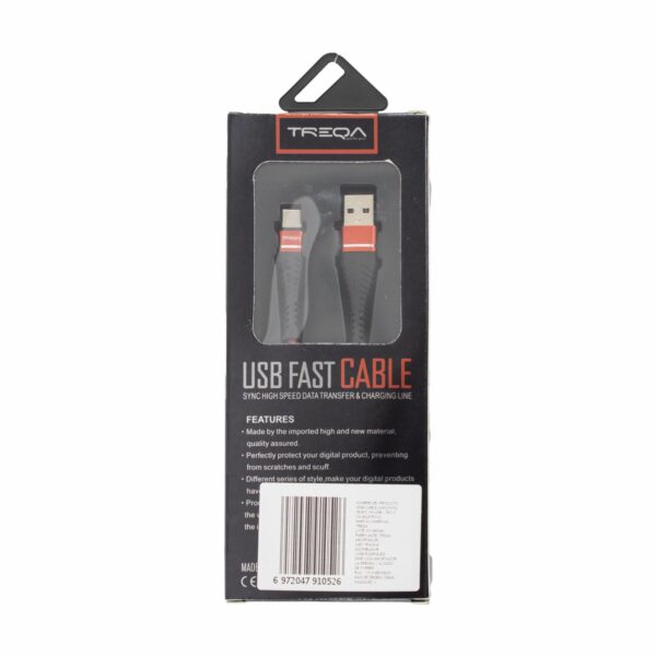 Cable Capuchón Tejido USB - TIPO-C TREQA 1 Metros - Imagen 2