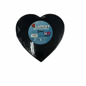 Lienzo Para Pintar Negro Corazón 20 Cm De Algodón LANCER Unidad