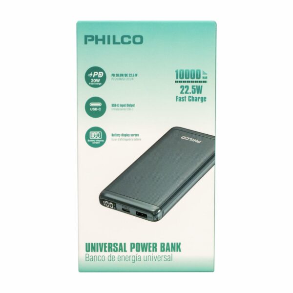 Power Bank Black PHILCO 10000MAH - Imagen 3