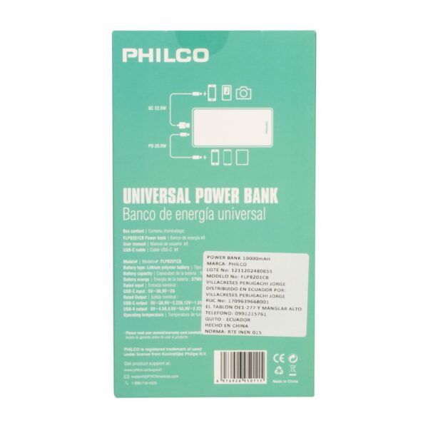 Power Bank Black PHILCO 10000MAH - Imagen 6